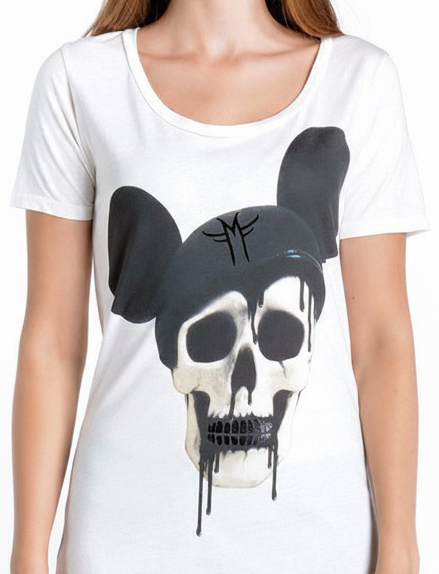 Mickey Skull Mouse Decay T-Shirt | White – Mila Fargo MF