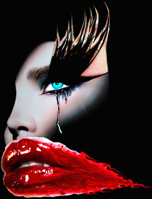 Red Lips Beauty T-Shirt | Black - MF