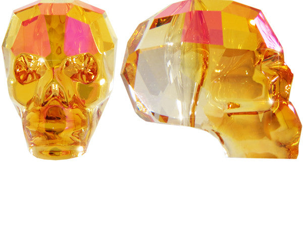 CRYSTAL SKULL EARRINGS | Astral Pink Fire MF