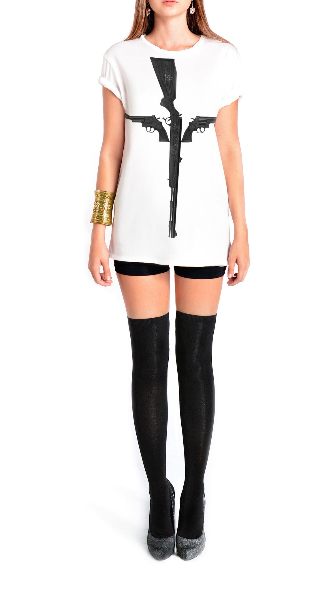GUN CROSS T-SHIRT | White MF