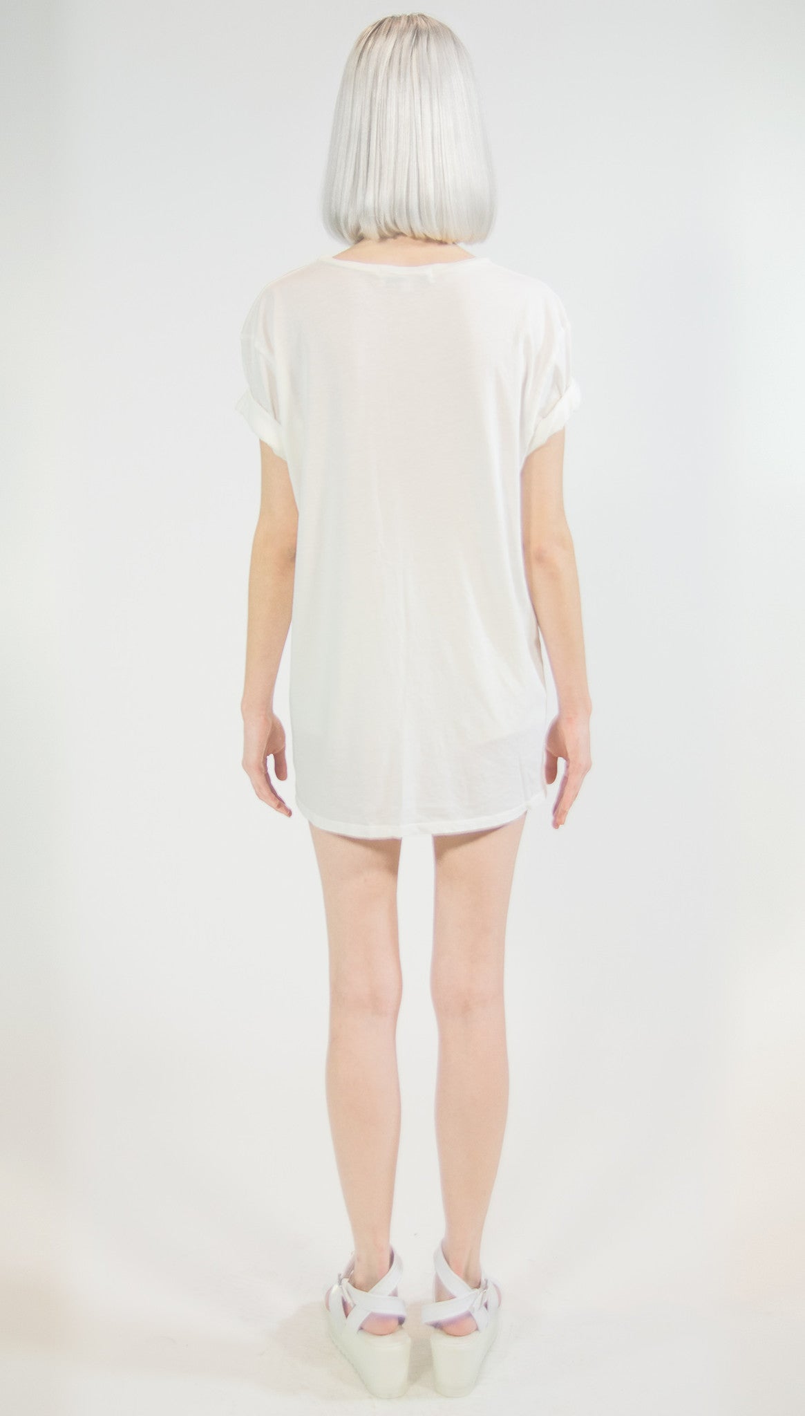 MF SPLIT RIBCAGE T-SHIRT | Iridescent White MF
