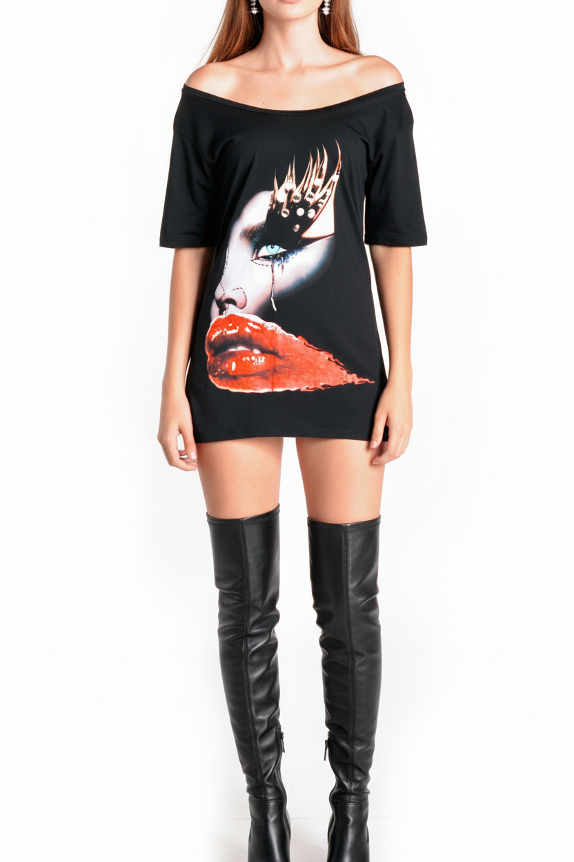 BEAUTY OF PAIN RED LIPS MILA FARGO TSHIRT Chanel beauty