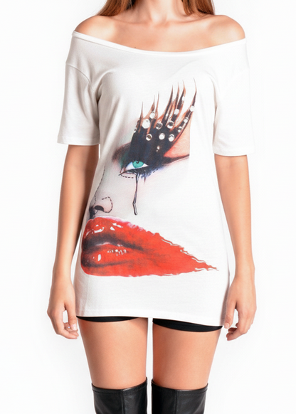 BEAUTY OF PAIN RED LIPS T SHIRT MILA FARGO Chanel beauty 