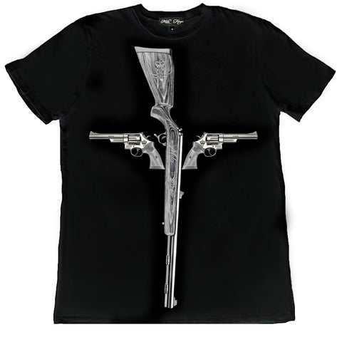 GUN CROSS T-SHIRT | Black MF