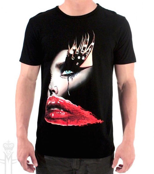 RED LIPS T-SHIRT | Black ( Limited Edition ) MF