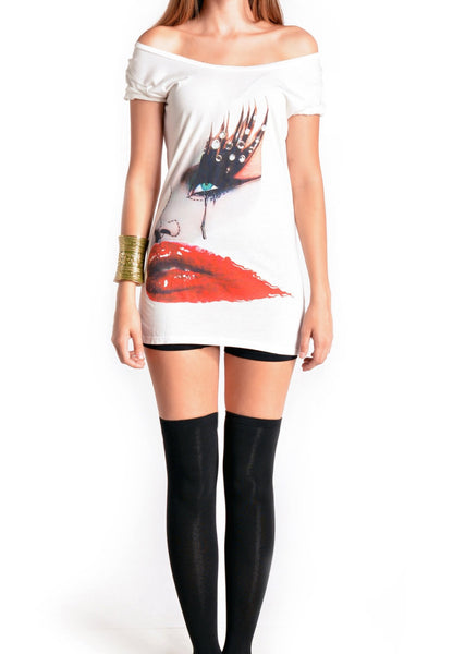 RED LIPS T-SHIRT | White ( Limited Edition ) MF