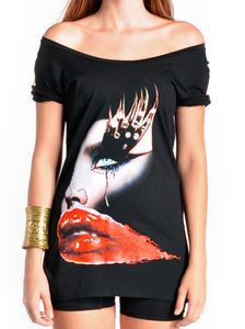 RED LIPS T-SHIRT | Black ( Limited Edition ) MF