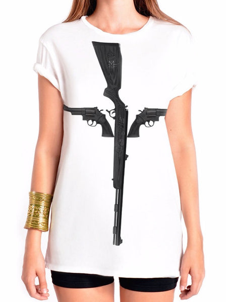 GUN CROSS T-SHIRT |  White MF