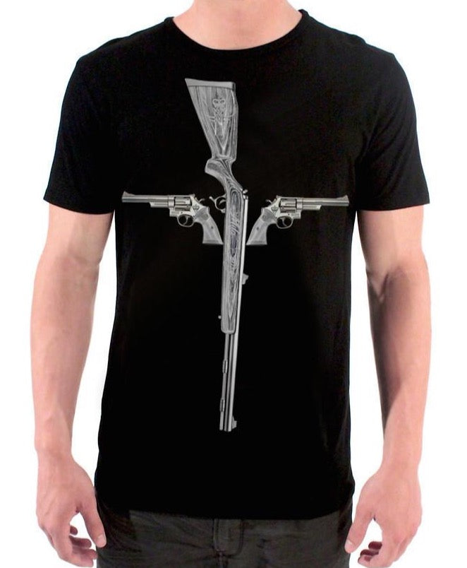 GUN CROSS T-SHIRT | Black MF