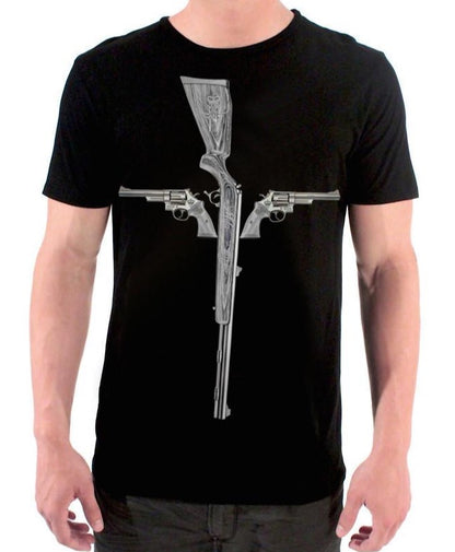 GUN CROSS T-SHIRT | Black MF