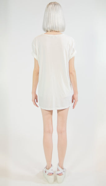 MF SPLIT RIBCAGE T-SHIRT | Iridescent White MF
