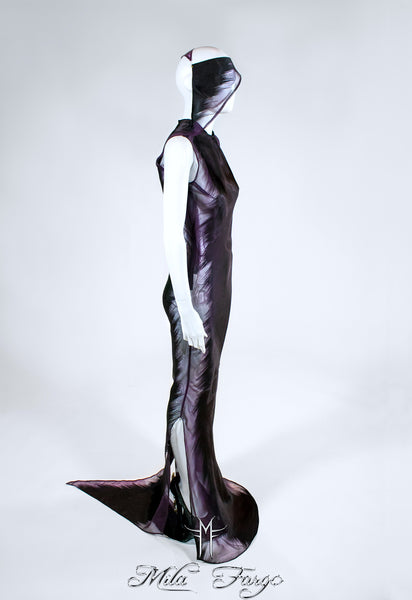 SHADOW IKAT GOWN | Violet Orchid MF