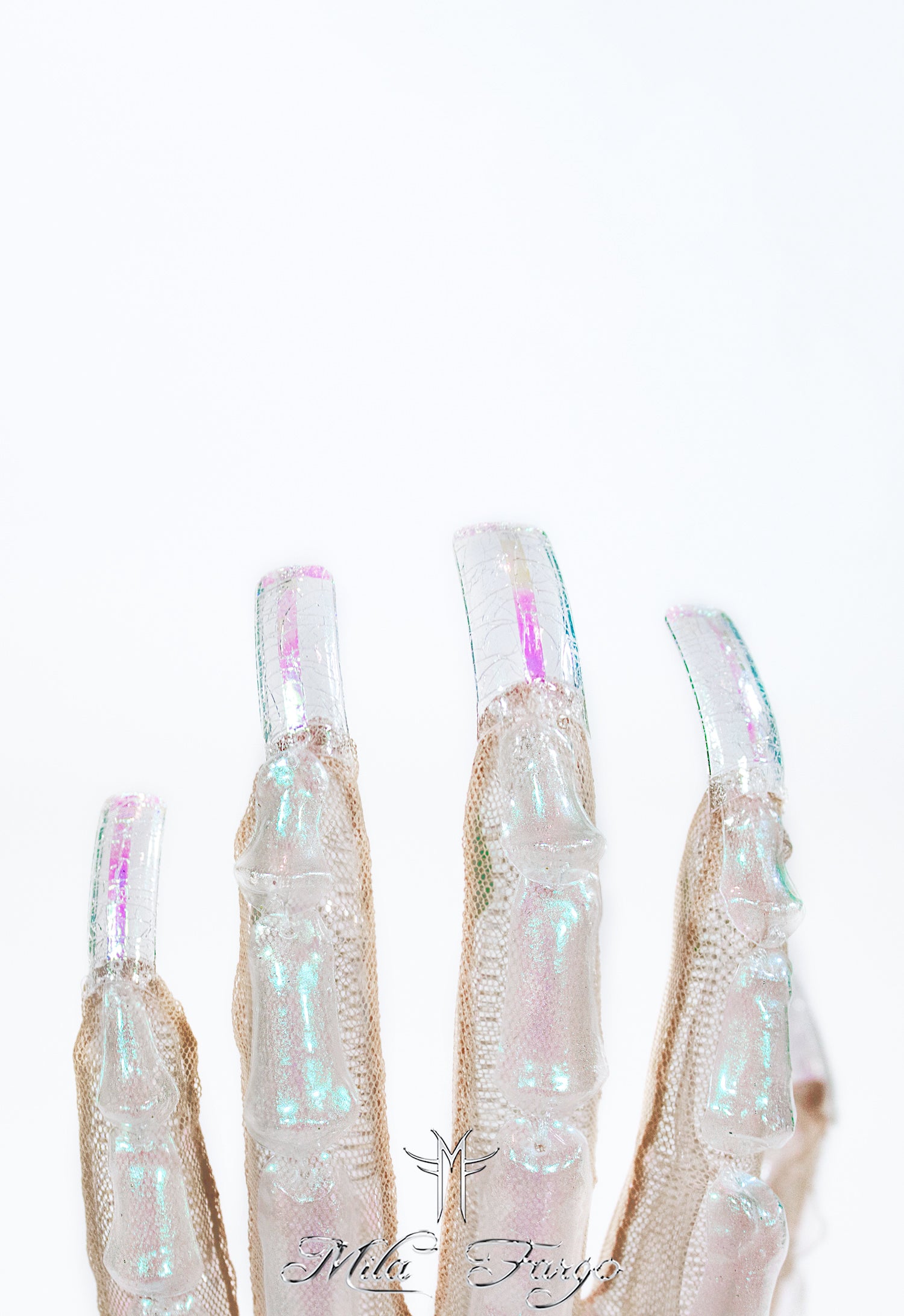 CRYSTAL SKELETON GLOVES | Aurora Prism MF