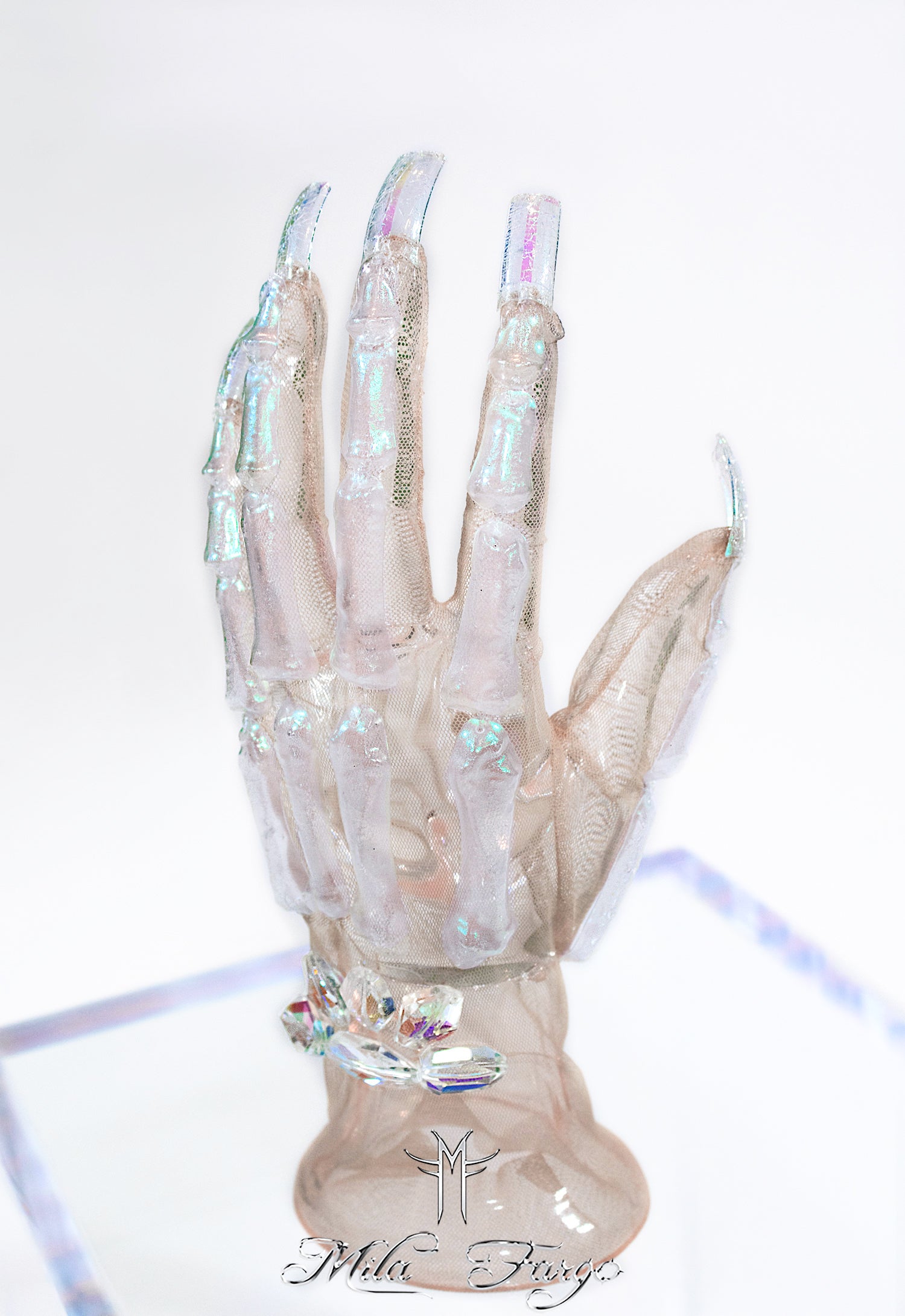 CRYSTAL SKELETON GLOVES | Aurora Prism MF