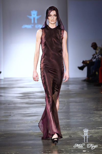 SHADOW IKAT GOWN | Violet Orchid MF