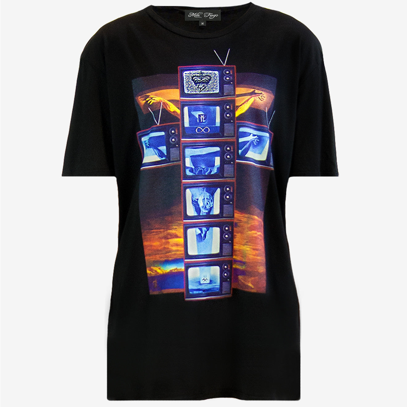 MODERN CRUCIFIXION TECHNICOLOR TV T-SHIRT | Black ( LE ) MF
