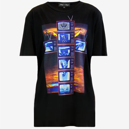 MODERN CRUCIFIXION TECHNICOLOR TV T-SHIRT | Black ( LE ) MF