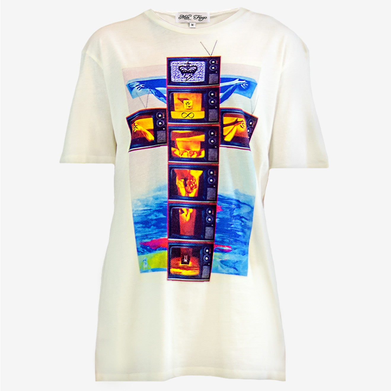 MODERN CRUCIFIXION COLOR TV T-SHIRT | White ( LE ) MF