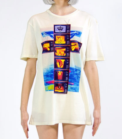 MODERN CRUCIFIXION COLOR TV T-SHIRT | White ( LE ) MF