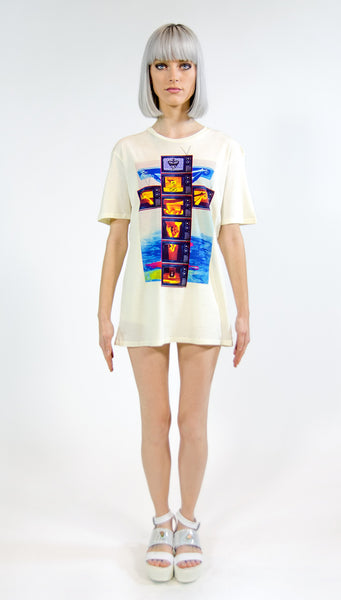 MODERN CRUCIFIXION COLOR TV T-SHIRT | White ( LE ) MF