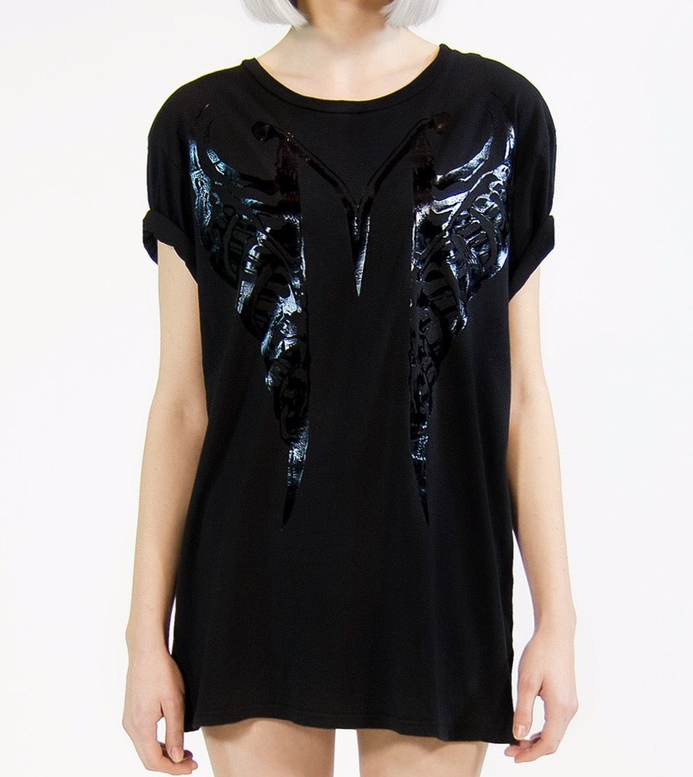 MF SPLIT RIBCAGE T-SHIRT | Black Liquid MF