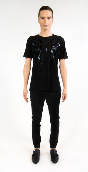 MF SPLIT RIBCAGE T-SHIRT | Black Liquid MF