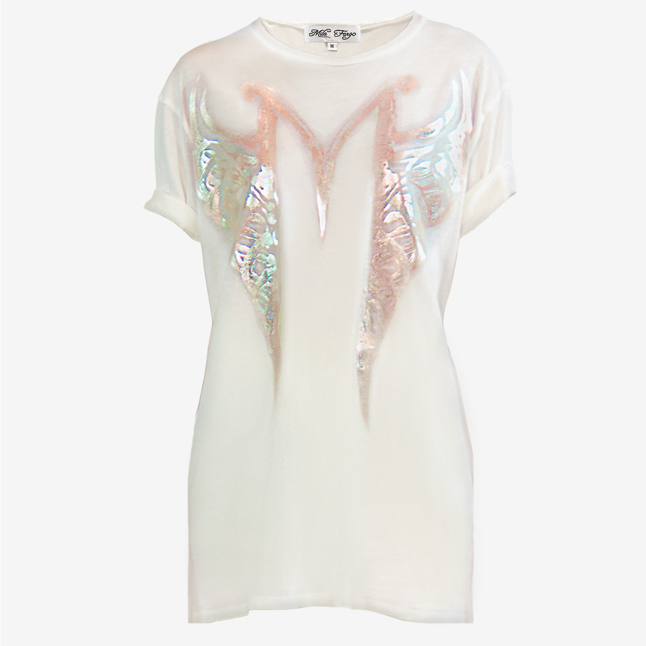 MF SPLIT RIBCAGE T-SHIRT | Iridescent White MF