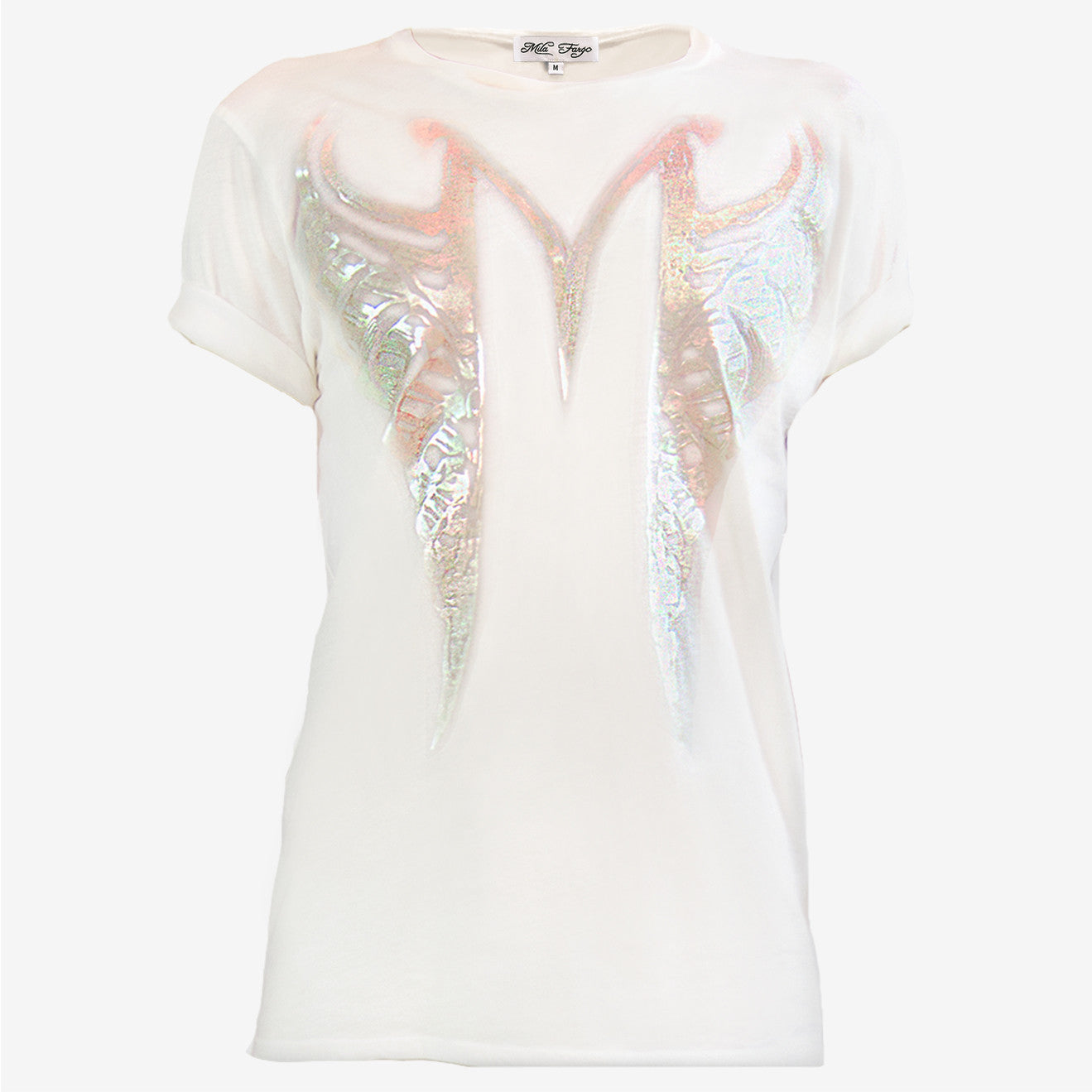 MF SPLIT RIBCAGE T-SHIRT | Iridescent White MF