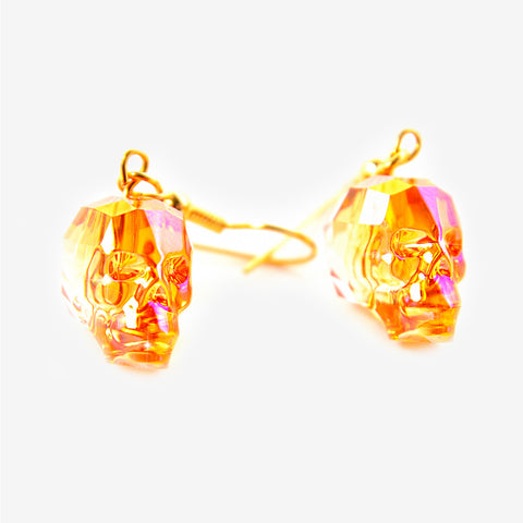 CRYSTAL SKULL EARRINGS | Astral Pink Fire MF