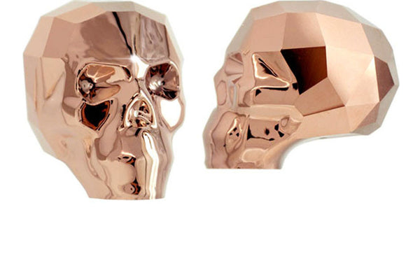 CRYSTAL SKULL EARRINGS | Rose Gold Chromium MF