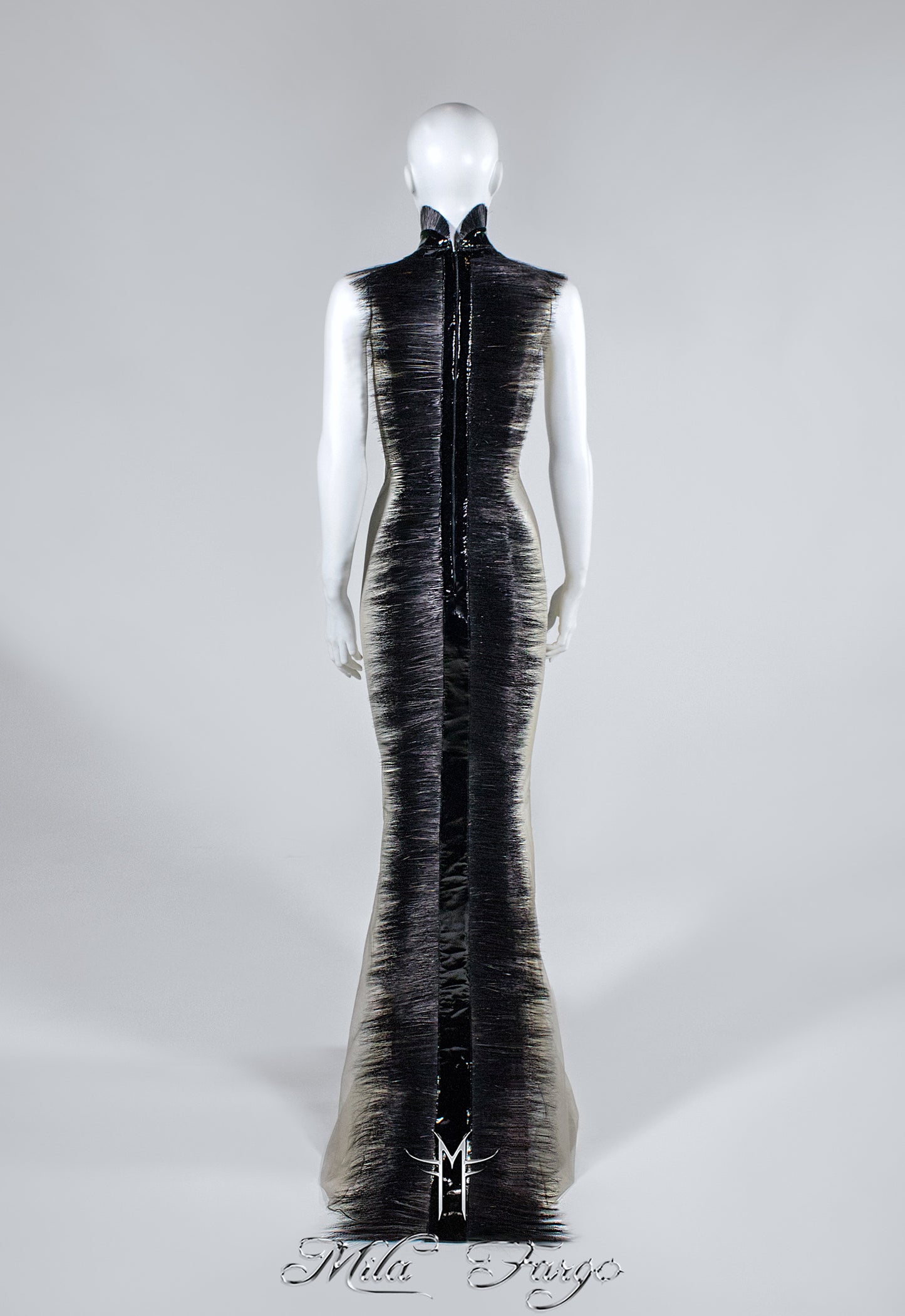 SHADOW OF DEATH EVENING GOWN | Black Feathers MF