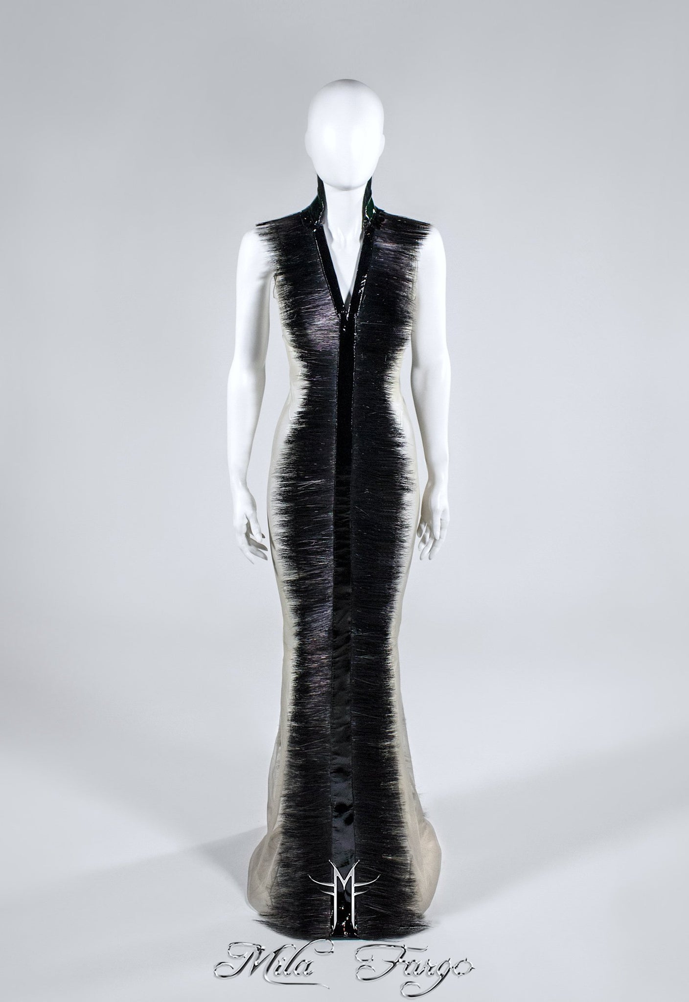 SHADOW OF DEATH EVENING GOWN | Black Feathers MF