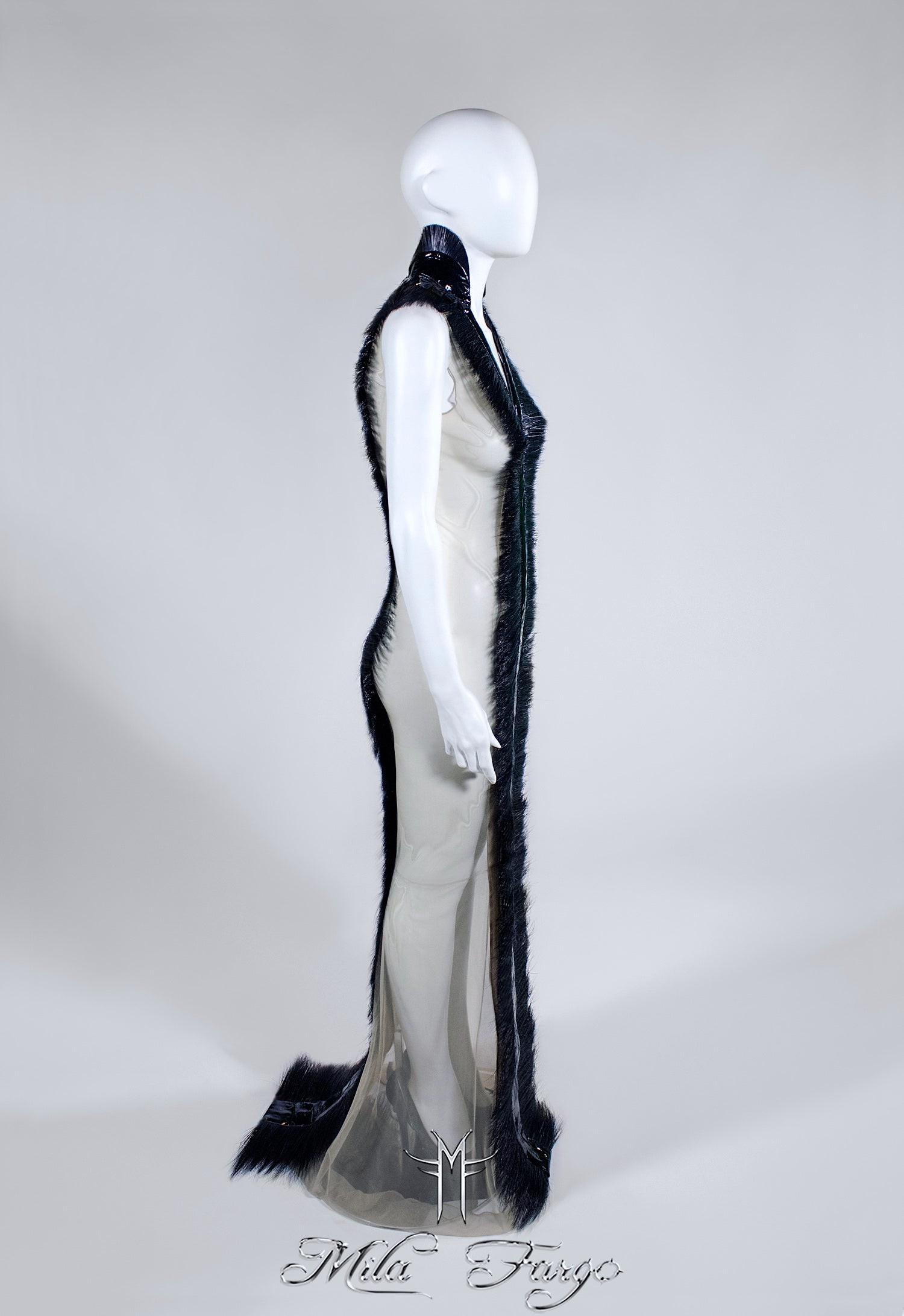 SHADOW OF DEATH EVENING GOWN | Black Feathers MF