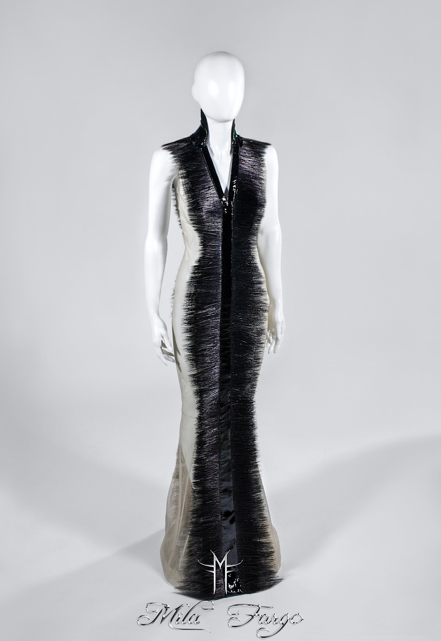 SHADOW OF DEATH EVENING GOWN | Black Feathers MF