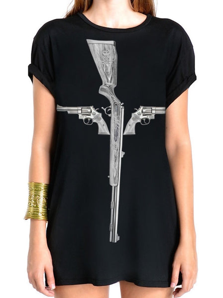 GUN CROSS T-SHIRT | Black MF